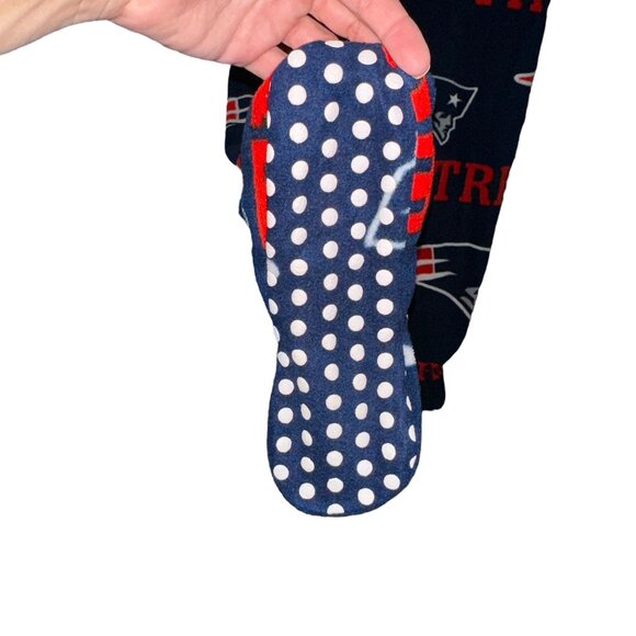 NFL Team Apparel New England Patriots Pajamas Mens M Unionsuit PJs Footies Blue - Picture 9 of 10